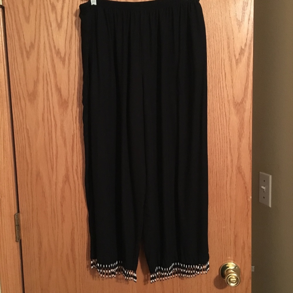 Wide leg pants with cute beaded detail